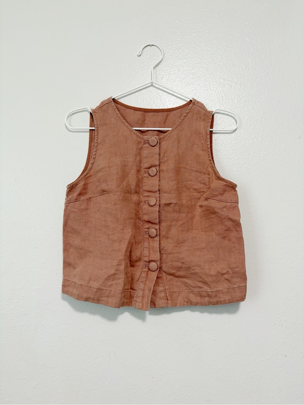 Linen button tank top